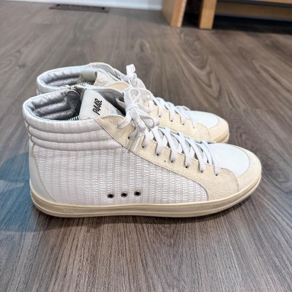 P448 High Top Sneakers White Leather Textured Zip Closure S23SKATE 43(10/10.5))